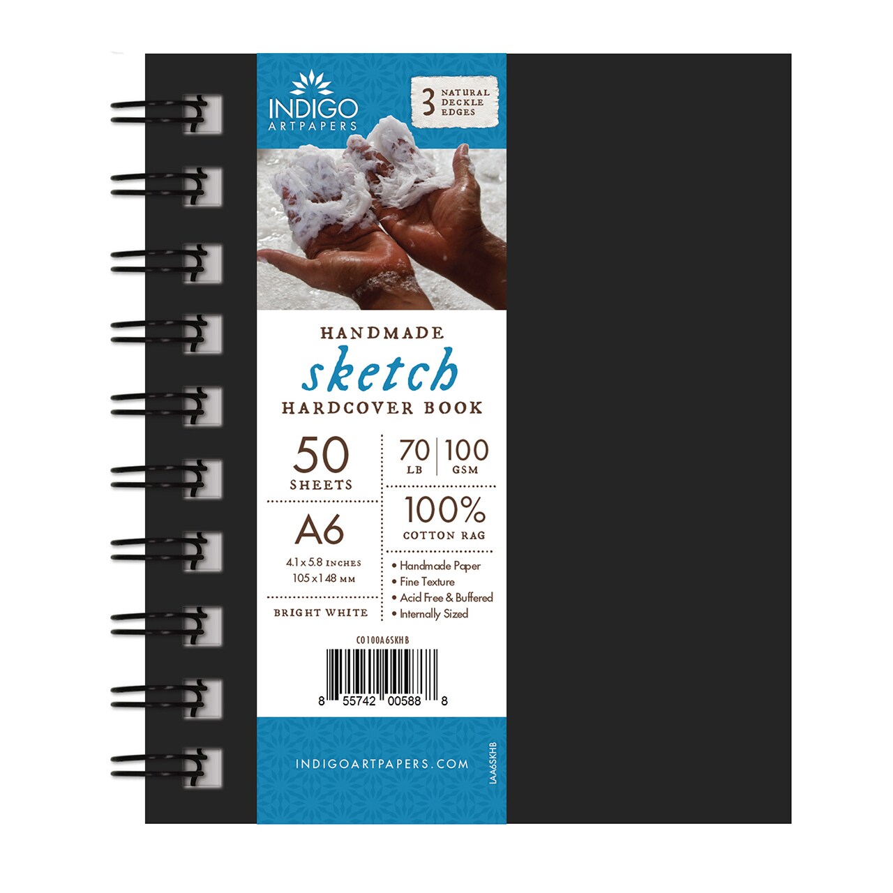 Hardbound Sketch Book 100% Cotton A6 100 GSM 50 Shts/ 100 Pages